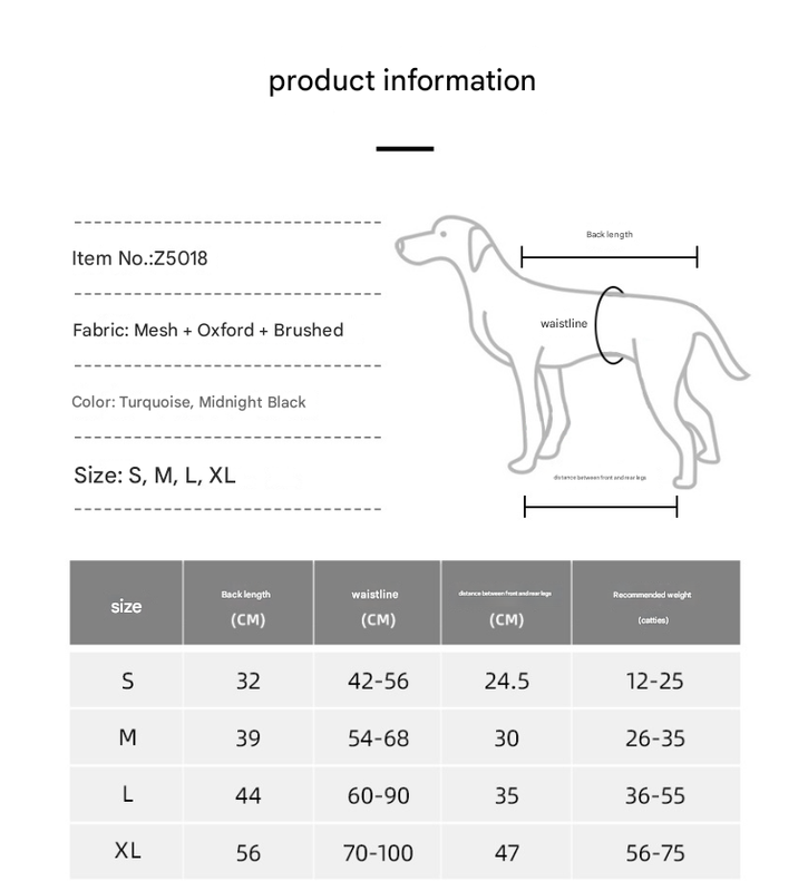 Black Pet Support Harness for Senior and Disabled Dogs - Adjustable Chest and Back Support Leash(Size XL)