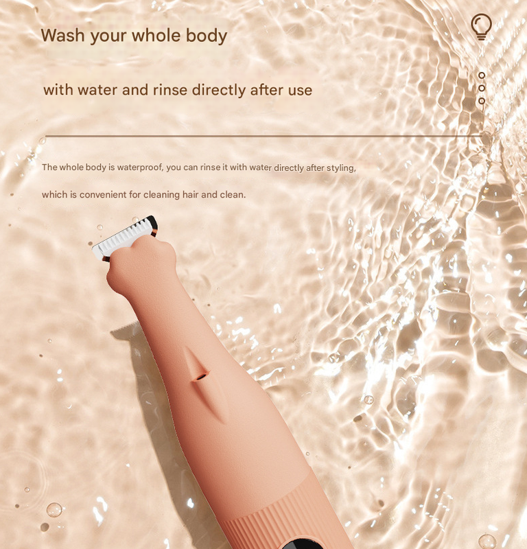 Pink Precision Pet Paw Trimmer - Waterproof & Rechargeable Grooming Clipper for Dog & Cat Paws, Eyes, and Ears