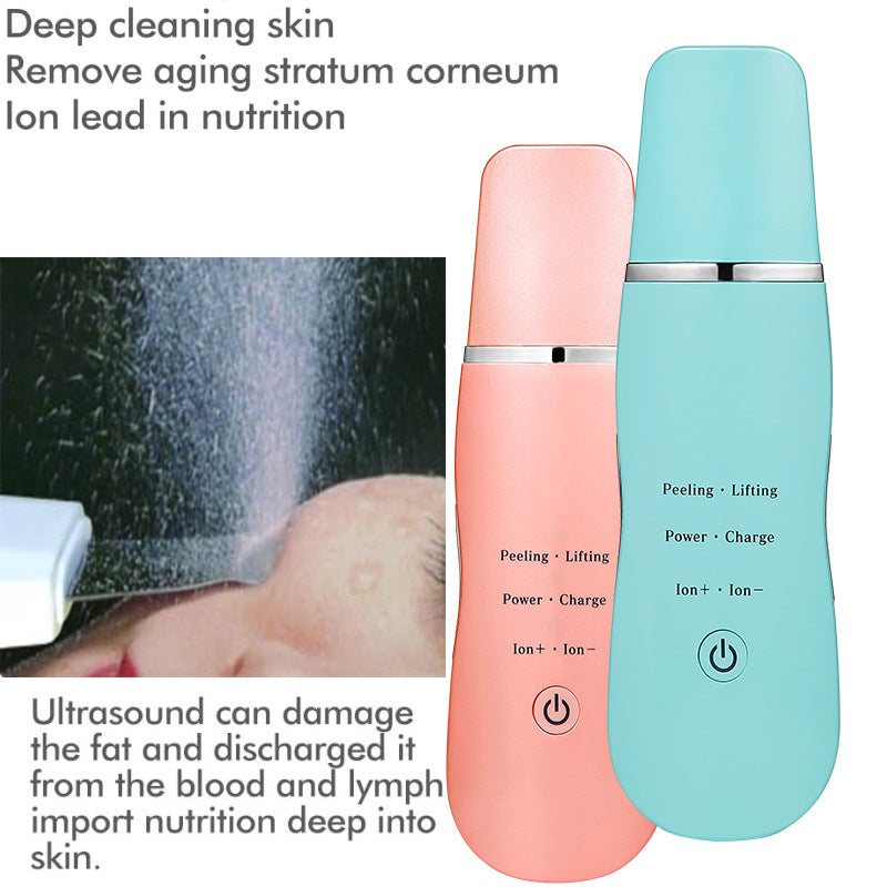 Ultrasonic Skin Scrubber - Deep Cleansing, Peeling, Lifting & Ion Infusion Facial Spatula(white)