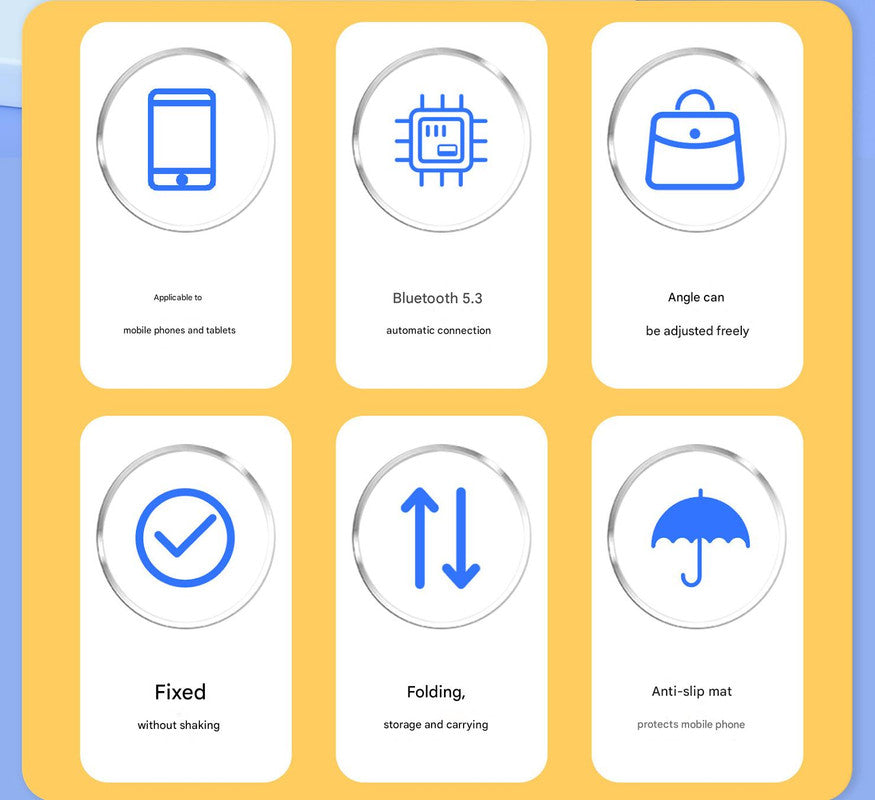 Foldable Desktop Phone Stand with Bluetooth 5.3 Speaker - Adjustable Angle & Height, TF/Line-In(white)