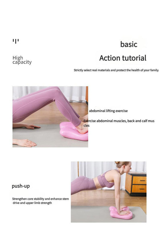 Dual-Side Textured Fitness Balance Board - Core Strengthener with Anti-Slip Massage Surface(purple)