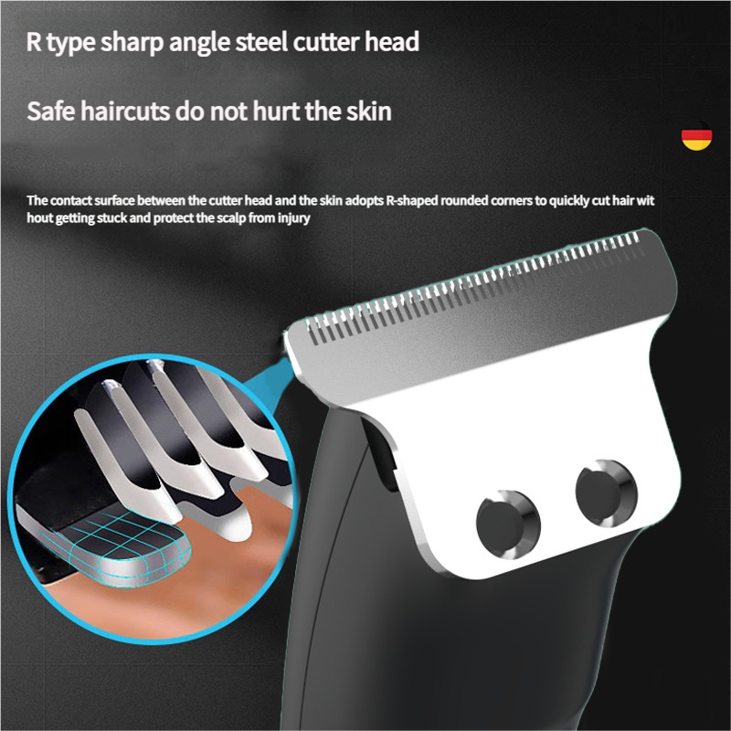 Professional Steel Hair Clipper - Low Noise Motor with 3 Guard Combs & Type-C Charging(black)