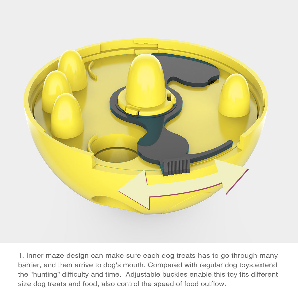Interactive Dog Puzzle Feeder with Adjustable Food Dispensing Holes(Blue)