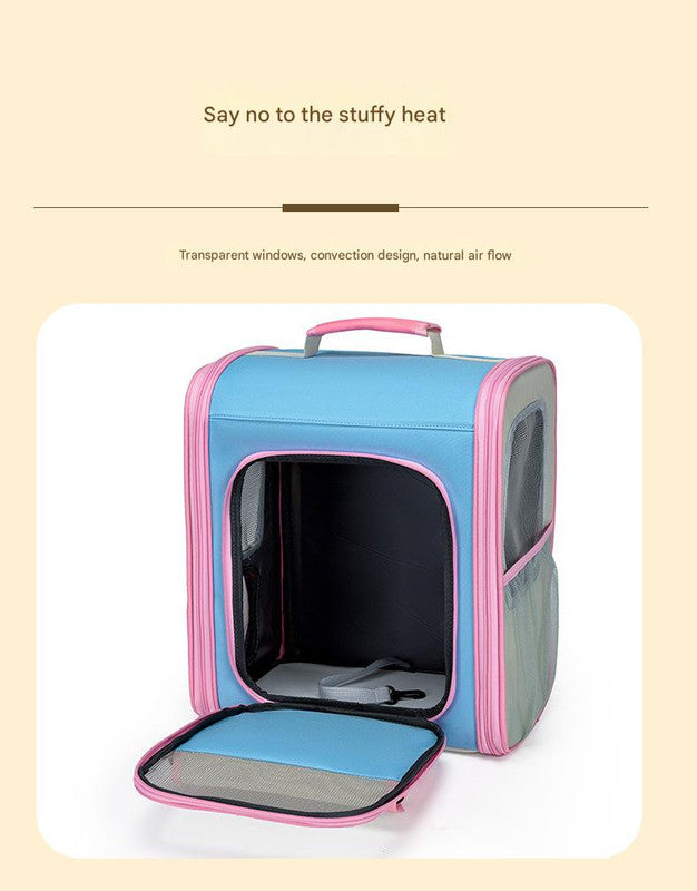 Breathable Pet Carrier Backpack - Large Capacity, Multiple Windows, Oxford Cloth(green)