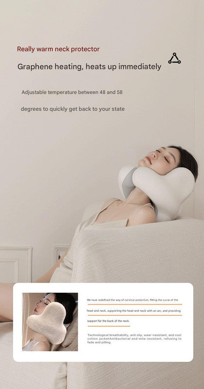 Smart Neck Pillow with Dual Noise Reduction, HIFI Bluetooth Music & Graphene Heating - Sleep Elf" Travel Pillow(black)"