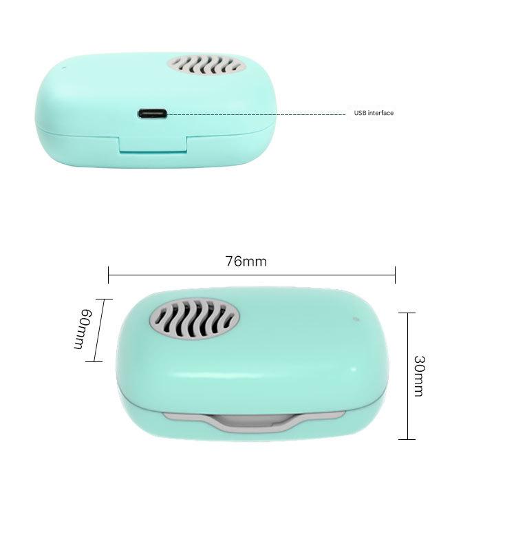 Portable UVC Toothbrush Sterilizer Case with Drying Fan - USB-C Rechargeable, 5-Minute Fast Disinfection(white)