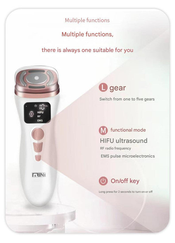 3-in-1 Facial Firming & Anti-Wrinkle Device with HIFU, RF & EMS Technology(White)