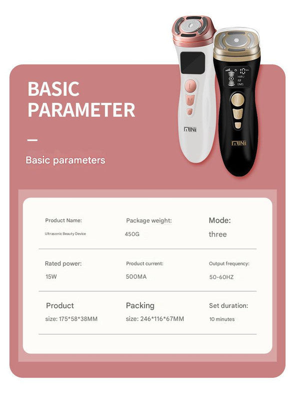 3-in-1 Facial Firming & Anti-Wrinkle Device with HIFU, RF & EMS Technology(White)