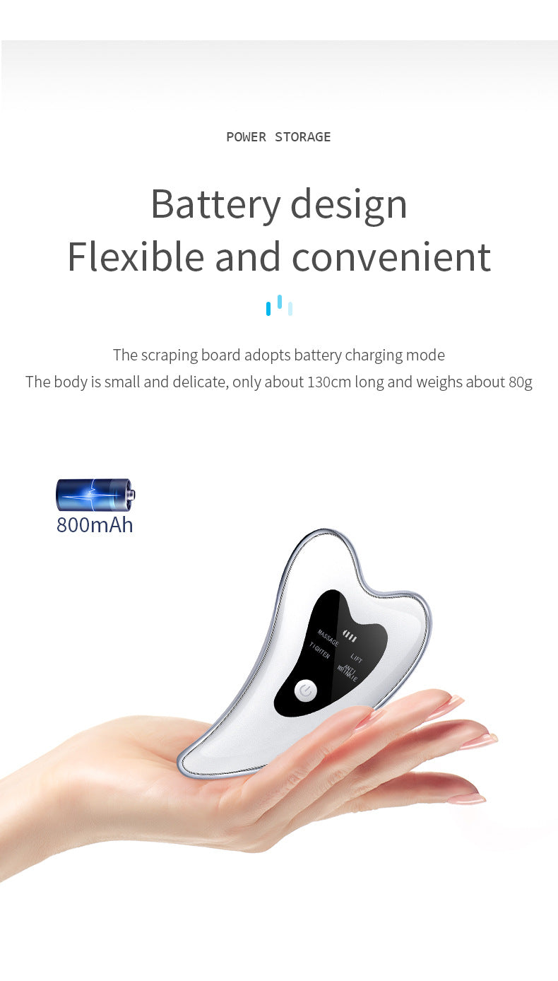 Electric Gua Sha Facial Massager with Heat, Vibration & LED Light Therapy - 4-in-1 Scraping Tool for Face Lifting, Skin Tightening & Anti-Wrinkle(White)