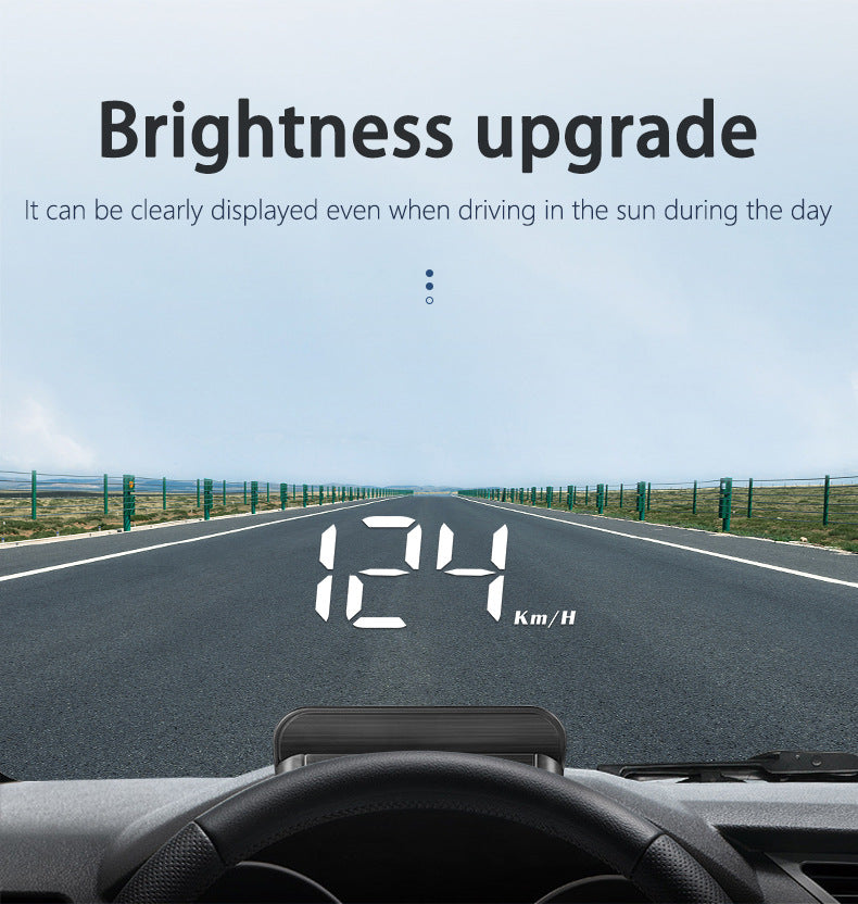 Compact OBD2 Car Head-Up Display (HUD) - Digital Speedometer with 5 Alarm Functions & Adaptive Brightness(black)