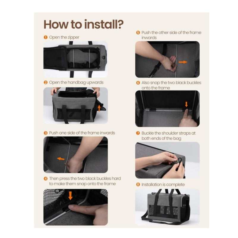 Sturdy & Breathable Pet Carrier for Small Cats & Dogs - Collapsible Travel Bag with Steel Frame, Safety Locks & Sunshade(green)