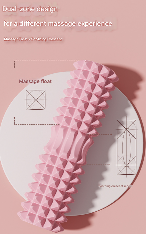 Blue High-Density 3D Trigger Point Foam Roller - Solid Core Massager for Deep Tissue Muscle Recovery & Yoga