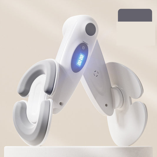 Grey Smart Kegel & Thigh Master with Digital Counter - Adjustable Pelvic Floor Trainer for Women's Home Workout