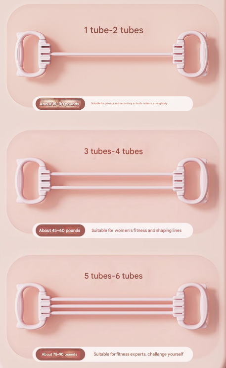 Purple Adjustable Resistance Chest Expander with 6 Levels - Cute Cat Ear Puller for Full Body Workout