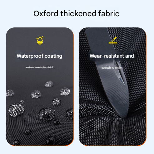 Size L Black And Orange All-Weather 210D Bicycle Cover - Waterproof & UV-Proof Outdoor Bike Protector with Lock Hole & Storage Bag