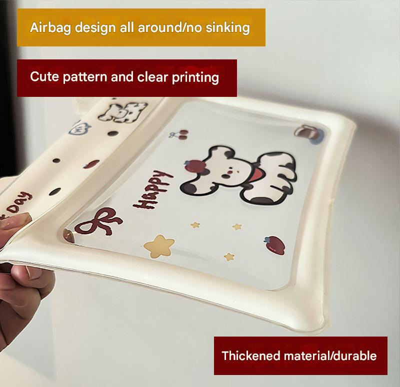 2 Pcs Cartoon Dog Pattern On White Background Cute Floating Waterproof Pouch - Touch-Sensitive Screen & Adjustable Strap