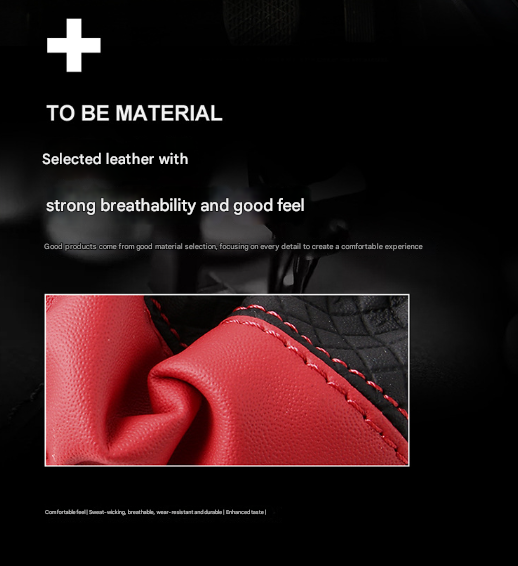 2-Pack (Type A + Type B)Black Sporty Carbon Fiber Leather Steering Wheel Cover - Universal 38cm Easy-Fit Elastic Grip