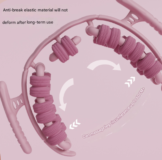 Purple 360° Wrap-Around Muscle Roller - 28-Wheel Massager for Legs, Arms & Calves