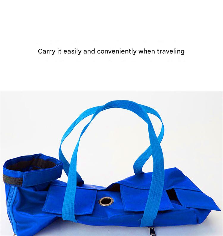 Size L Blue Multi-Functional Cat Grooming Bag - Anti-Scratch Restraint Pouch for Nail Trimming and Vet Visits