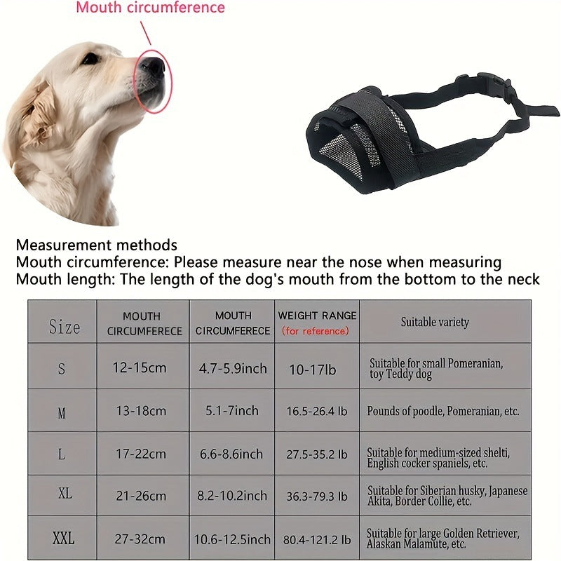 3 Pcs Size XXL Black Breathable Mesh Dog Muzzle - Soft & Comfortable Guard to Prevent Biting, Allows Panting and Drinking