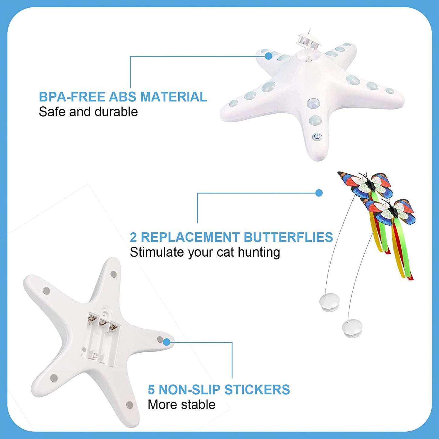 Starfish Butterfly Cat Teaser Toys