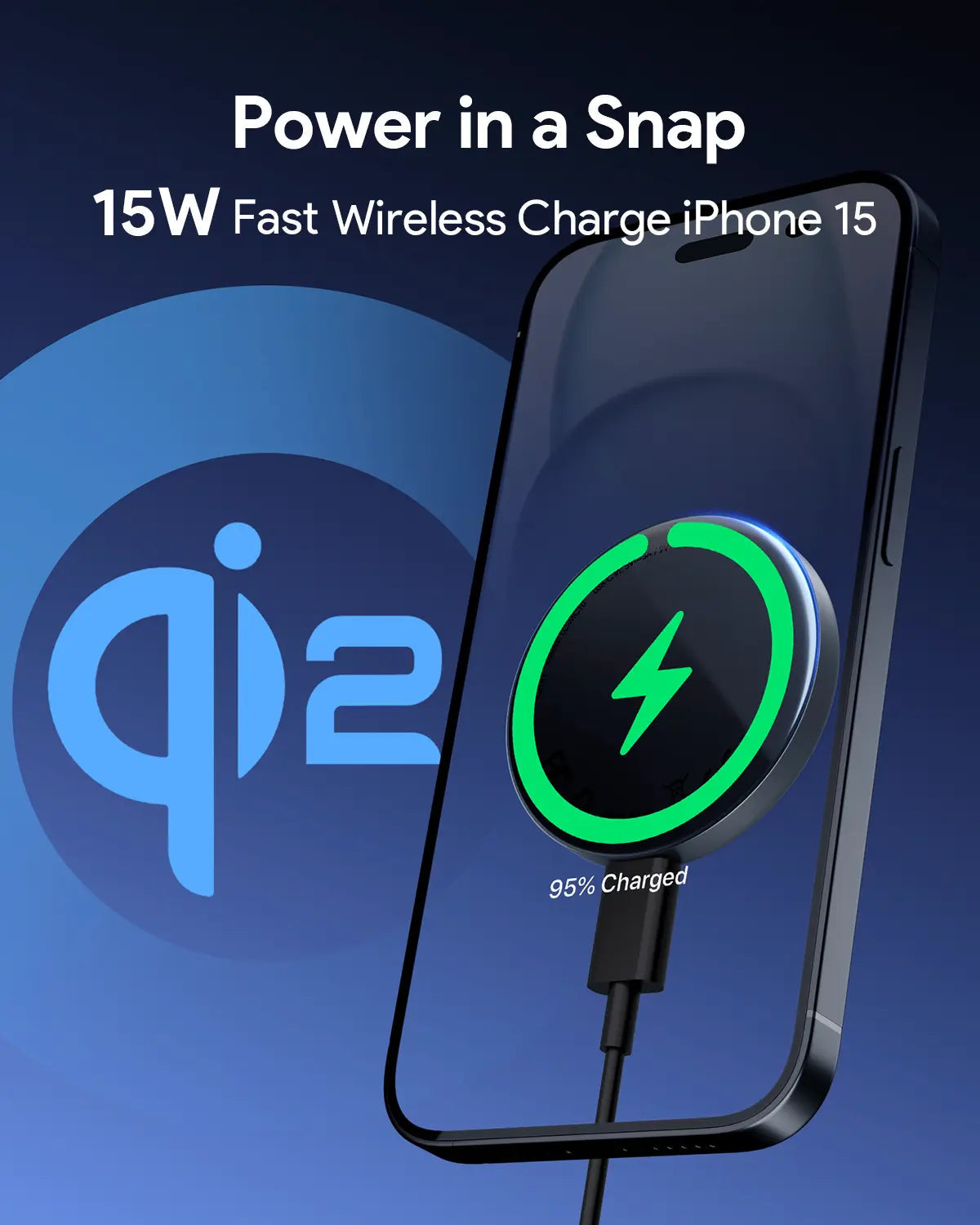 Aukey Magfusion Aura Qi2 Magnetic Fast Wireless Charger (LC-MC10)