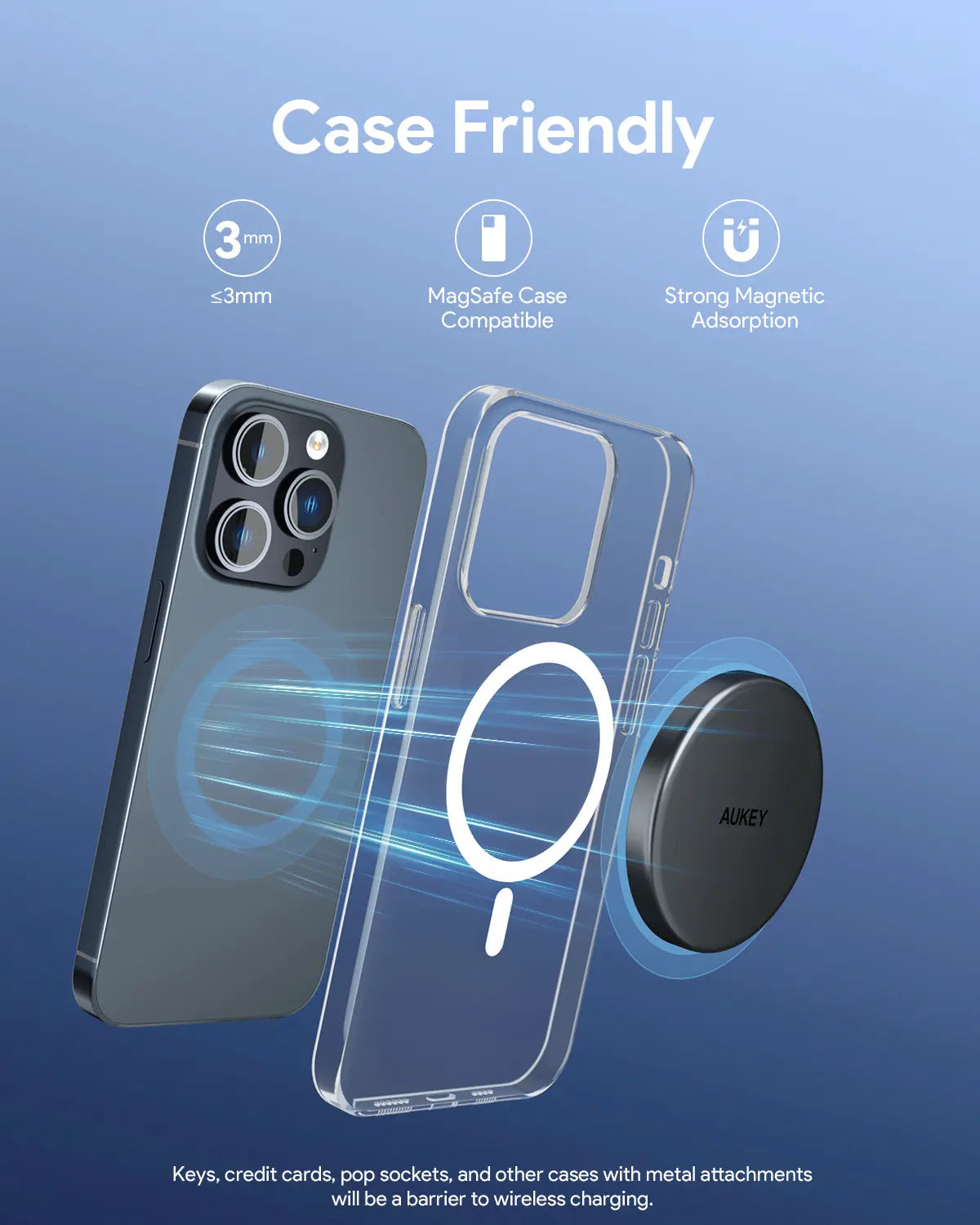 Aukey Magfusion Aura Qi2 Magnetic Fast Wireless Charger (LC-MC10)