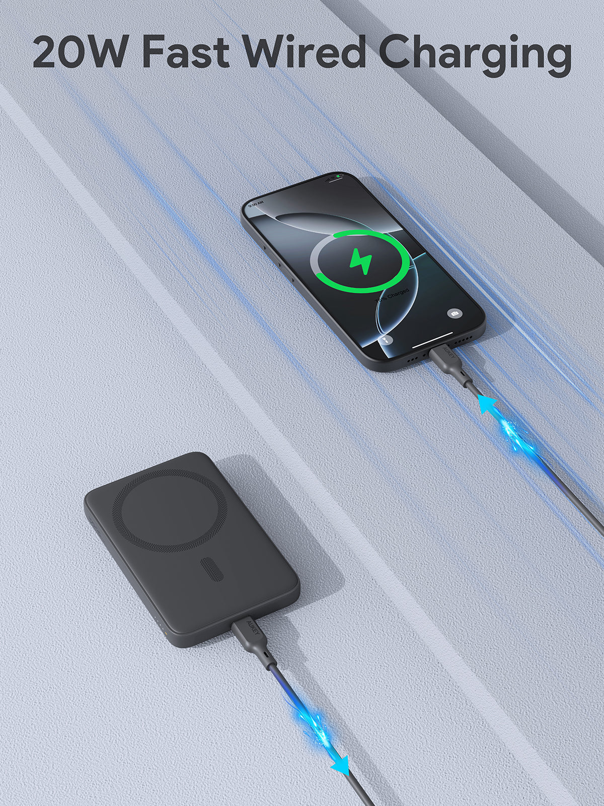 Aukey MagFusion 5000mAh Magnetic Wireless Charging Power Bank (PB-MS03)