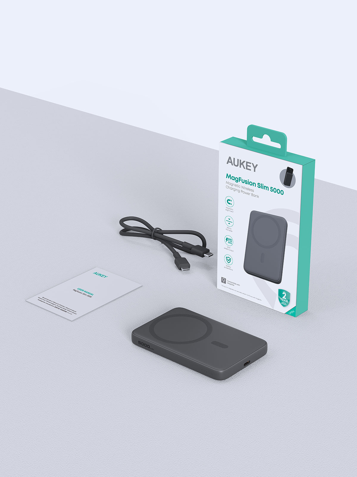Aukey MagFusion 5000mAh Magnetic Wireless Charging Power Bank (PB-MS03)