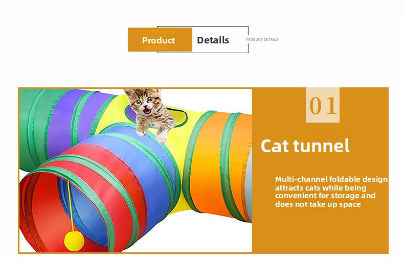 Pet Toy Super Set (21 Pcs) - Cat Tunnel, Teaser, Mice, Jingle Balls, & Pom Poms. (Note: accessory colors are shipped randomly).