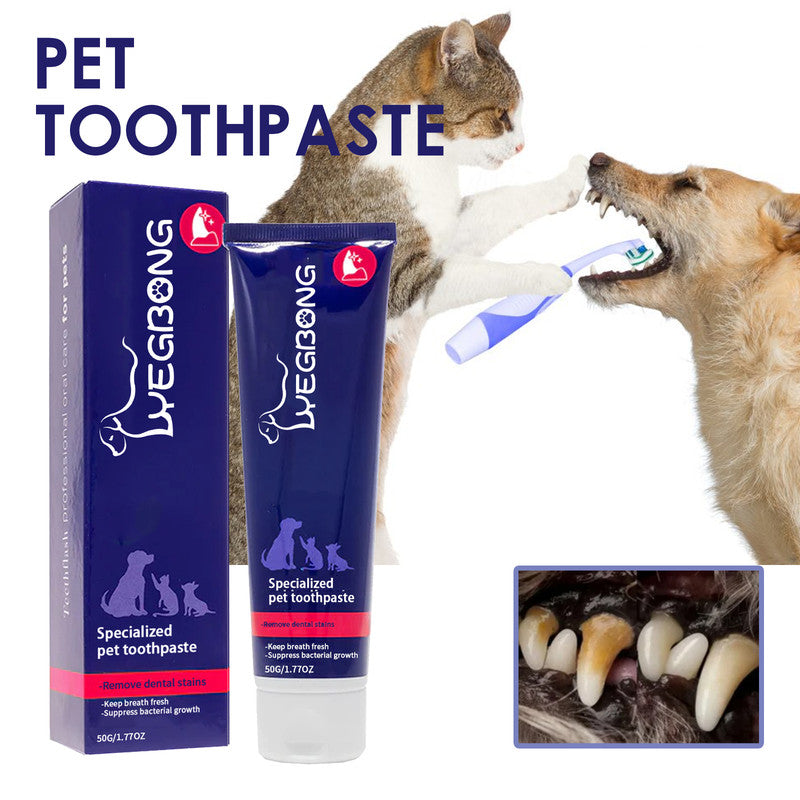 Yegbong Pet Oral Cleaning Paste, Cat and Dog Cleaning Oral Malodour, Tartar, and Stains, Whitening Tooth