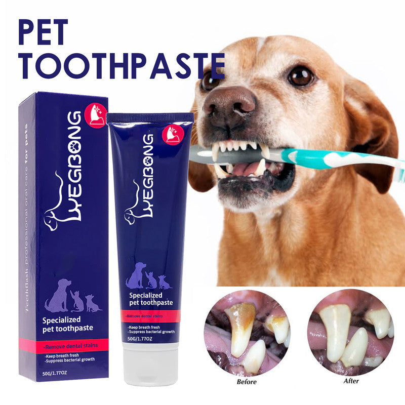 Yegbong Pet Oral Cleaning Paste, Cat and Dog Cleaning Oral Malodour, Tartar, and Stains, Whitening Tooth
