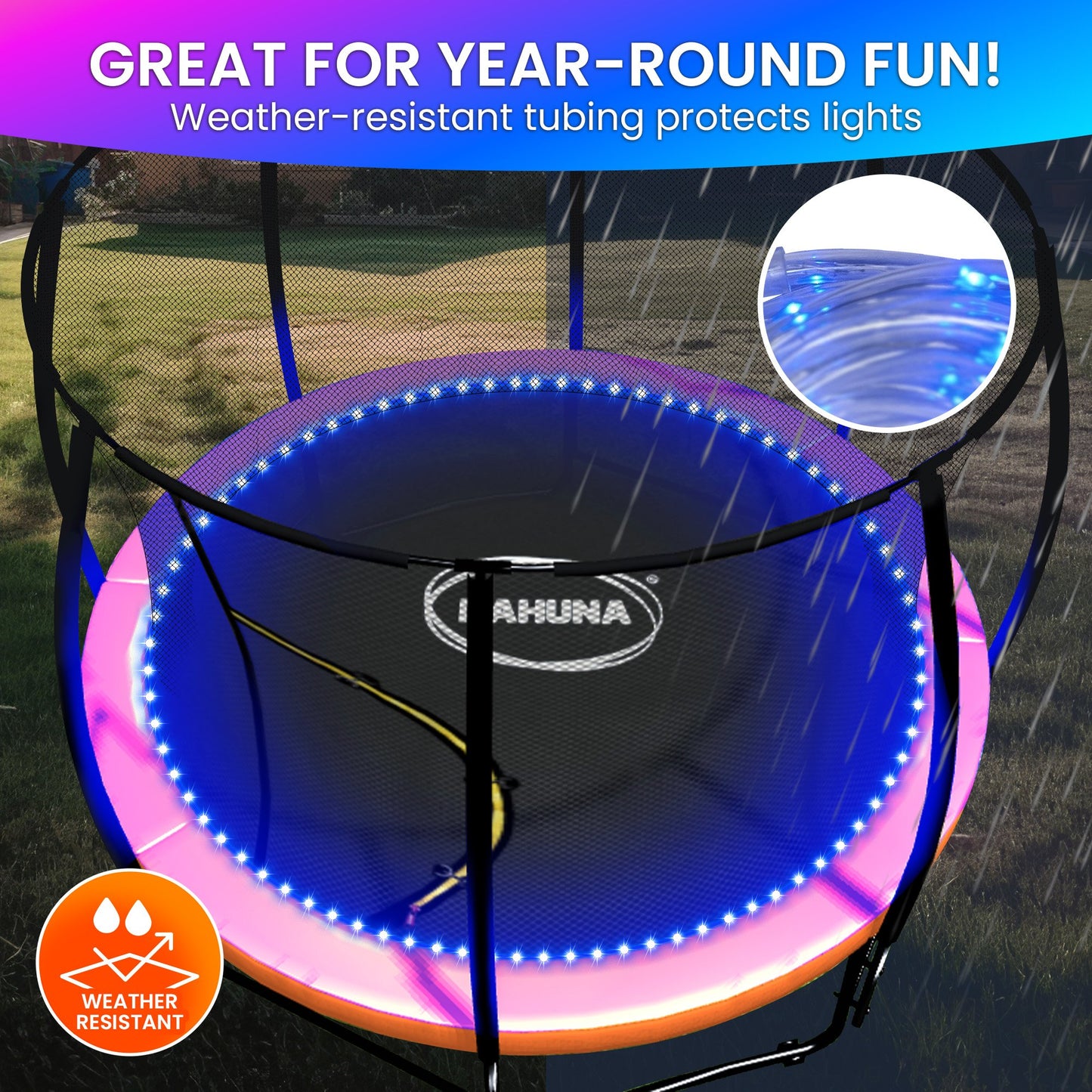 Kahuna LED Kit Suits 12ft Trampolines Multi-Colour Smart Motion Sensor Lighting with 16 colours