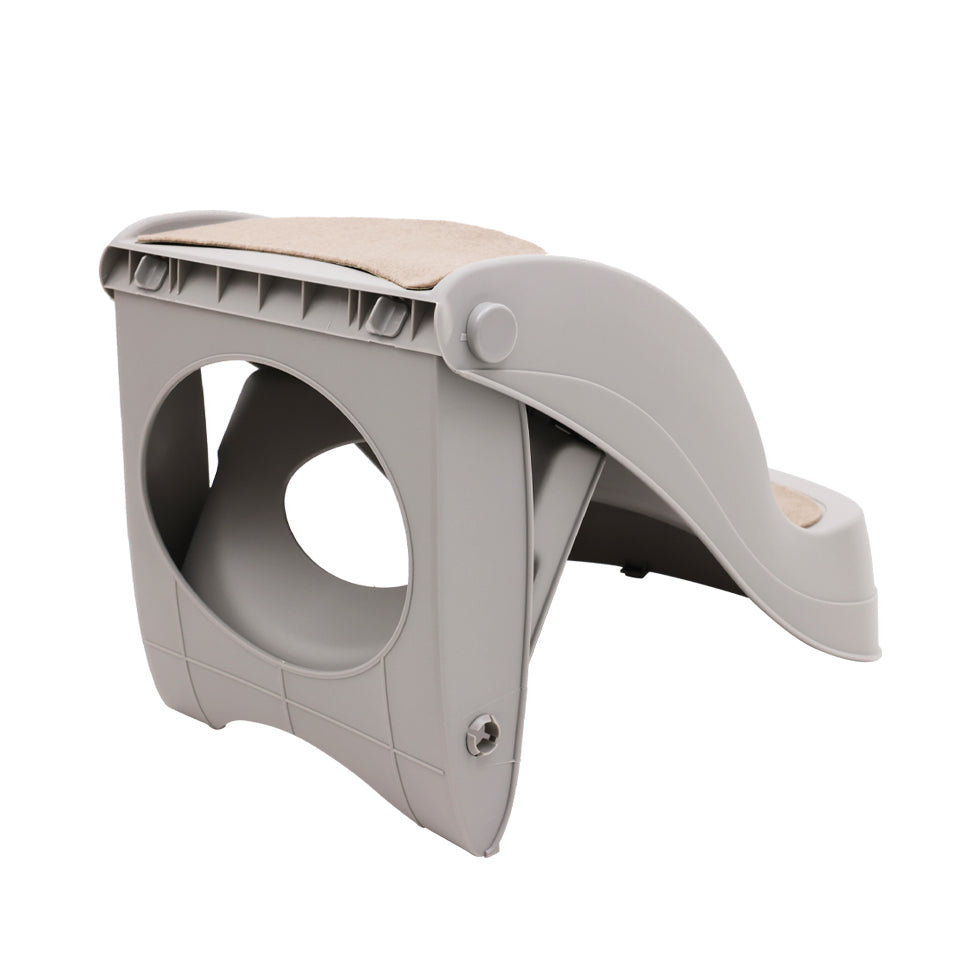 Furtastic Foldable Pet Stairs In Grey - 38cm Dog Ladder Cat Ramp