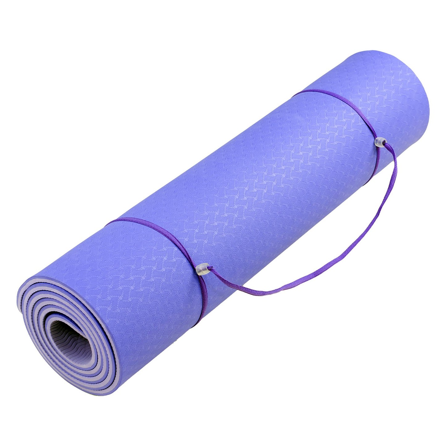Powertrain TPE Yoga Exercise Mat Home Gym Pilates Fitness 8mm Thick in Light Purple