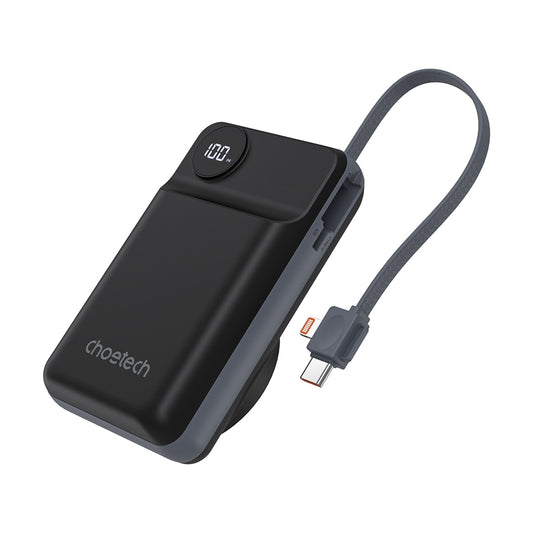 CHOETECH B696-BK 20000mAh 22.5W USB-A + USB-C x 2 + MagLeap Wireless Charge Power Bank Black