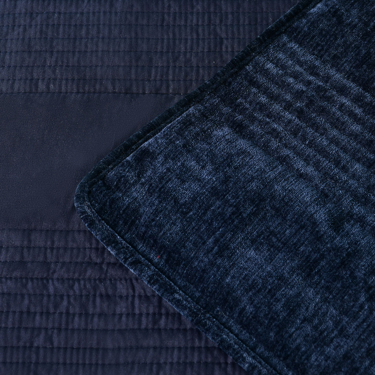 Bianca Cyrano Indigo Soft Velvet Polyester Quilted Coverlet Set Super King