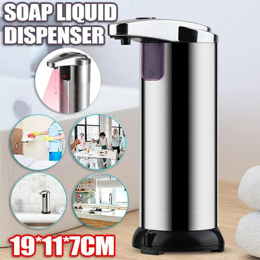 Automatic Soap Liquid Dispenser Handsfree Touchless IR Sensor Hand Wash Steel