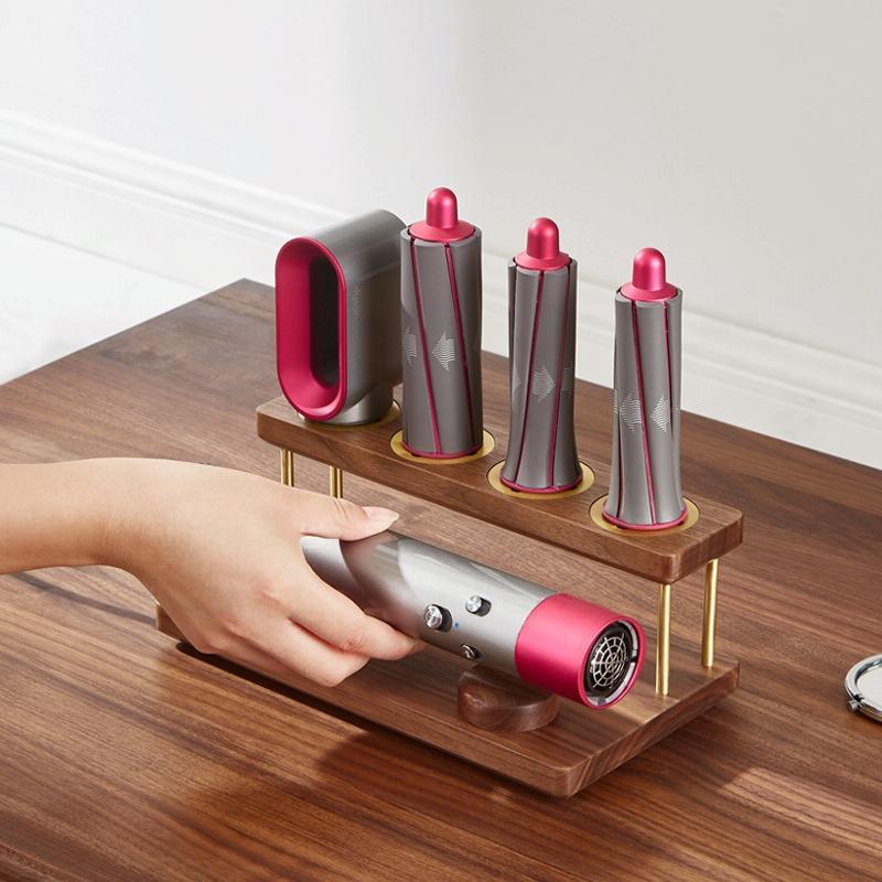 Countertop Organizer for Dyson Airwrap - Walnut Rack