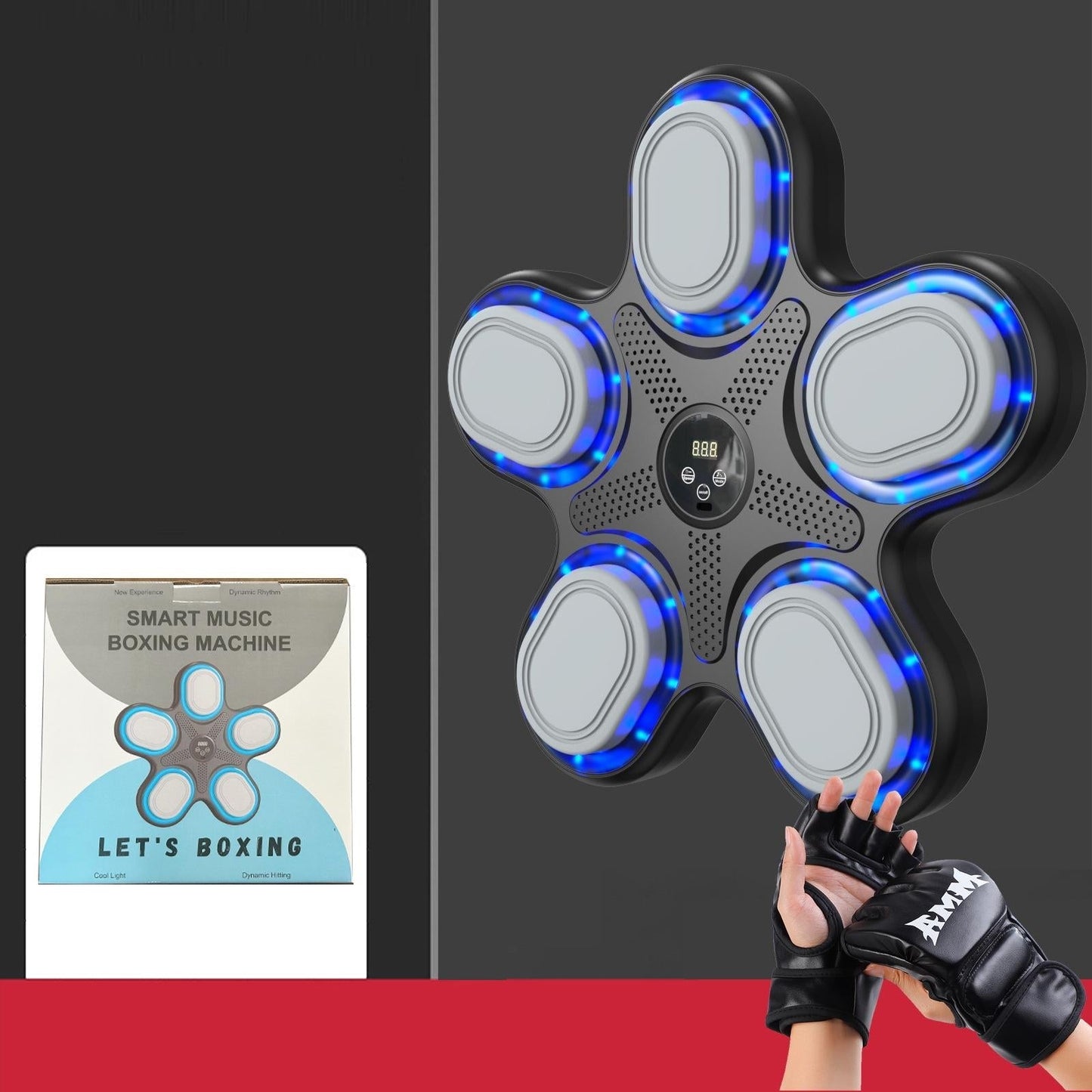 Bluetooth Music Boxing Machine With Adult Gloves - Reaction Training - With Half-Finger Gloves