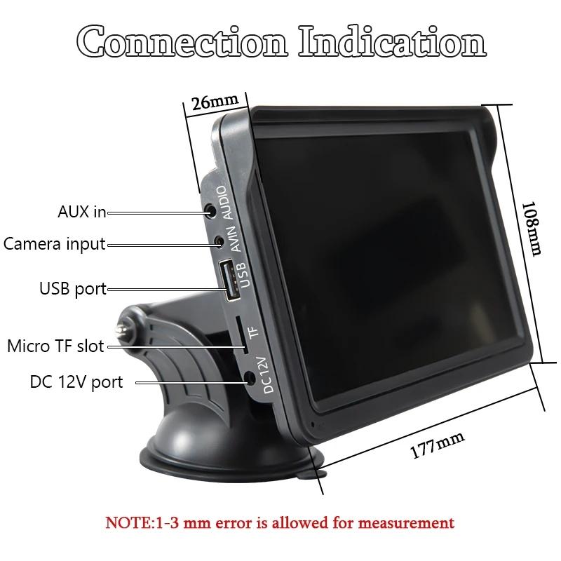 7 Inch Bluetooth 5.0 Carplay Monitor - Portable Compatible With Most Vehicles - Display