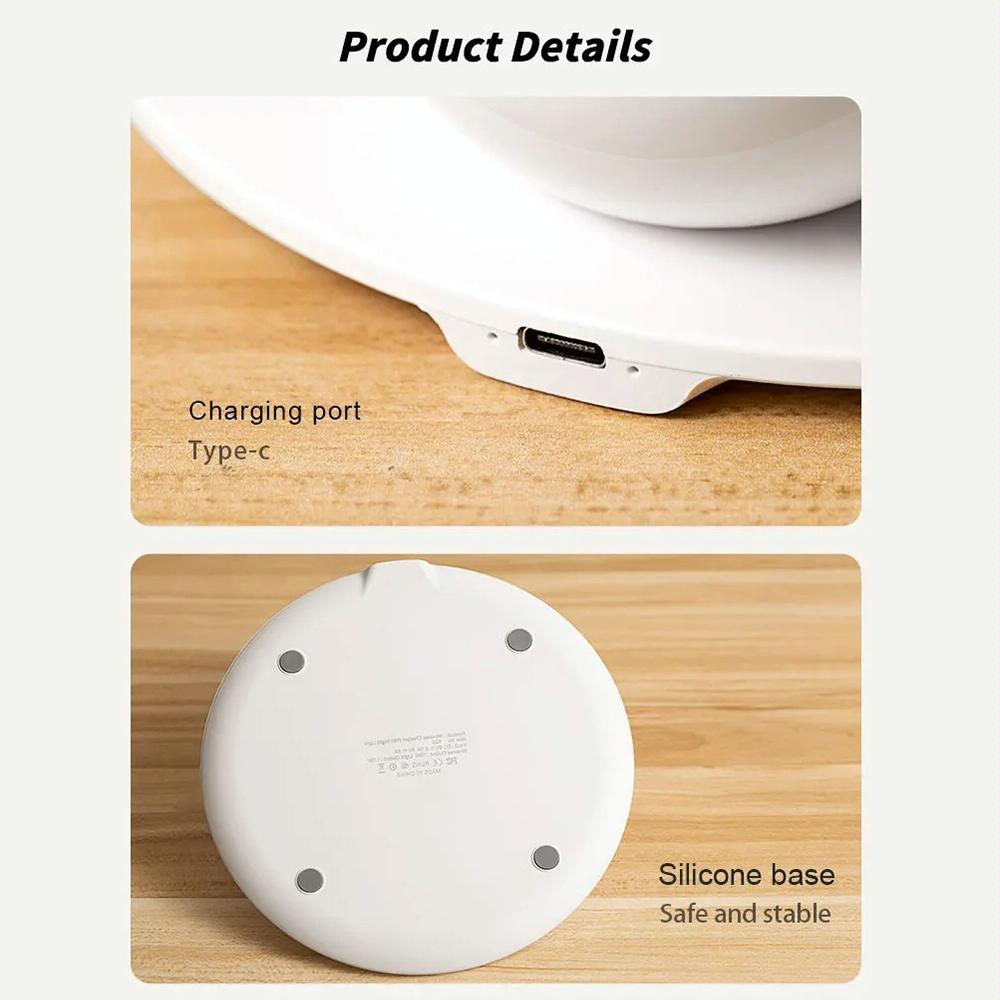 15W Rotatable Night Light Fast Charger Wheat - White