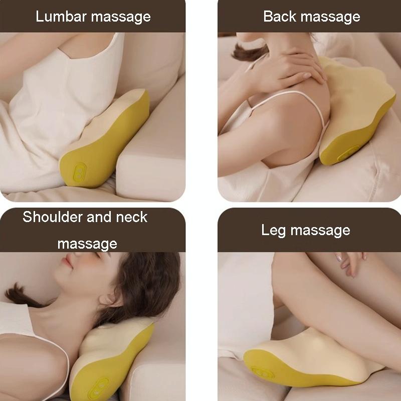 Multi-Function Lumbar Massager Hot Waist Massage Pillow Gray - Plug-In Model Yellow
