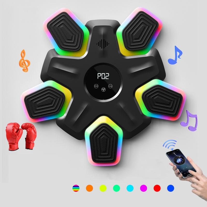 Bluetooth Music Boxing Machine - 4 Modes 9 Speeds Colourful Lights - Only Machine White