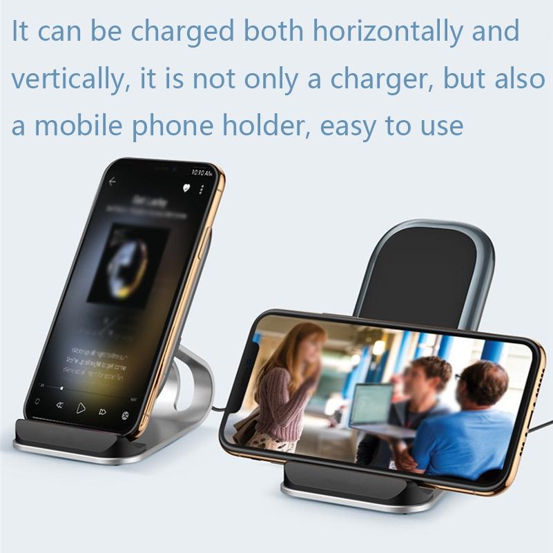 15W Multifunctional Wireless Charger With Stand Black