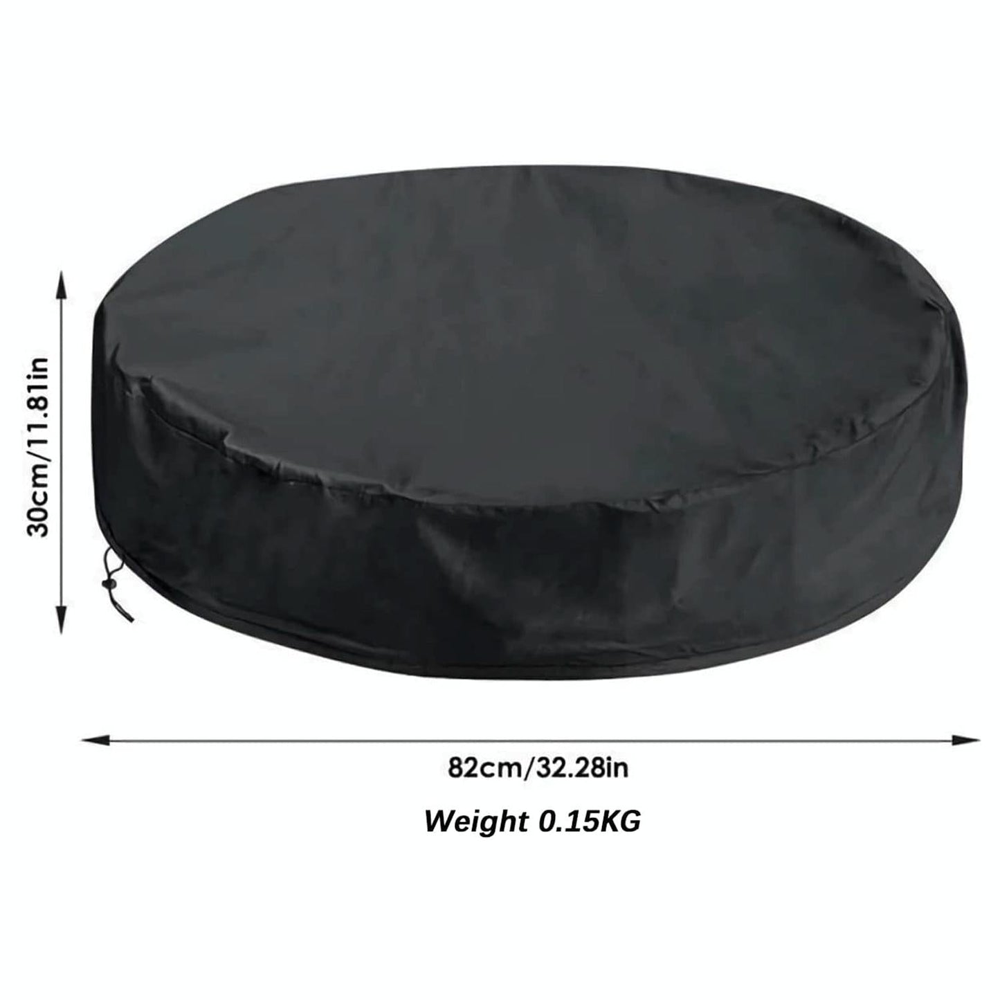 82x30cm Foldable Sunscreen Pool Cover - Dustproof Round Black & Silver