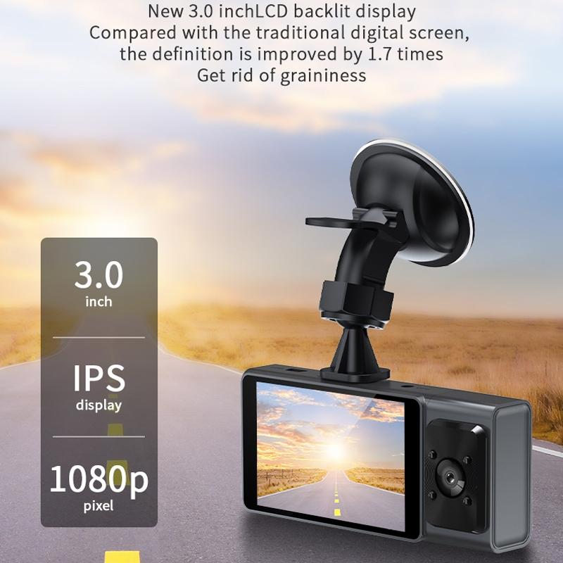 3-in-1 Car Dash Cam with Wifi 1080p Night Vision 3 Ips Screen 32gb - 32G