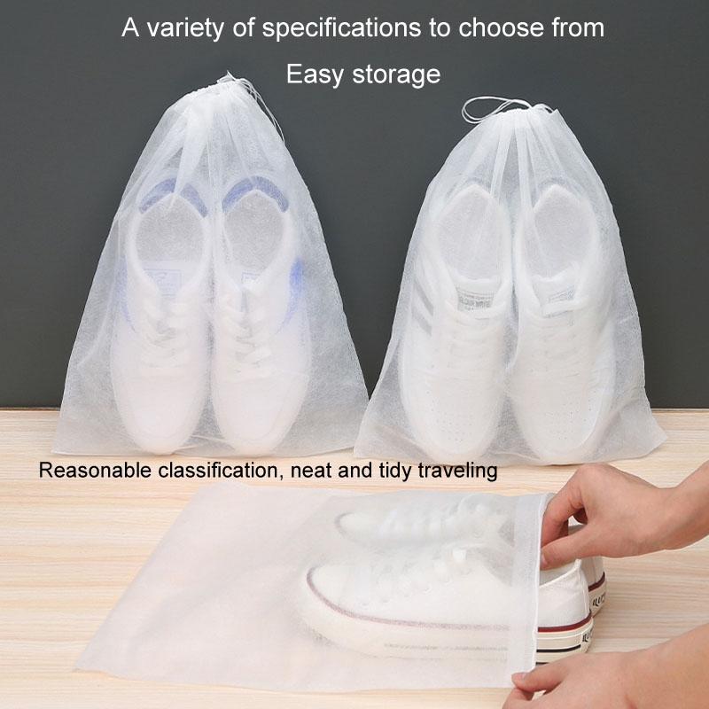 50 Pcs Thickened Non Woven Shoe Storage Bag Portable & Sunscreen - 50Pcs /Pack 24X38Cm Small