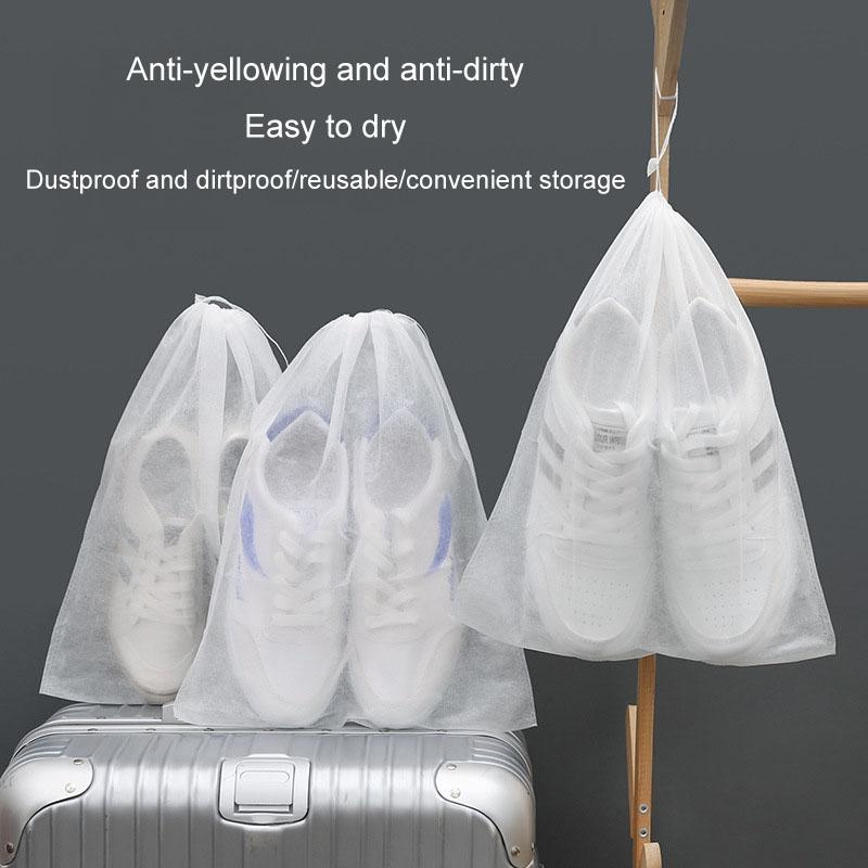50 Pcs Thickened Non Woven Shoe Storage Bag Portable & Sunscreen - 50Pcs /Pack 24X38Cm Small