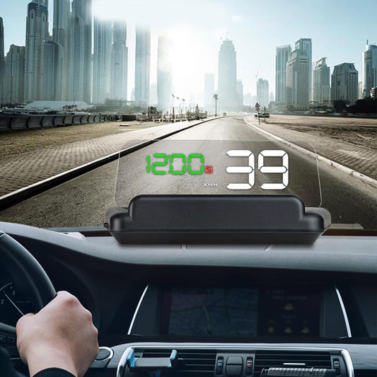 Virtual Hd Reflection Board Car Gps Hud Speed & Distance Display Over / Under Speed & Voltage Alarm Fatigue Driving - Green